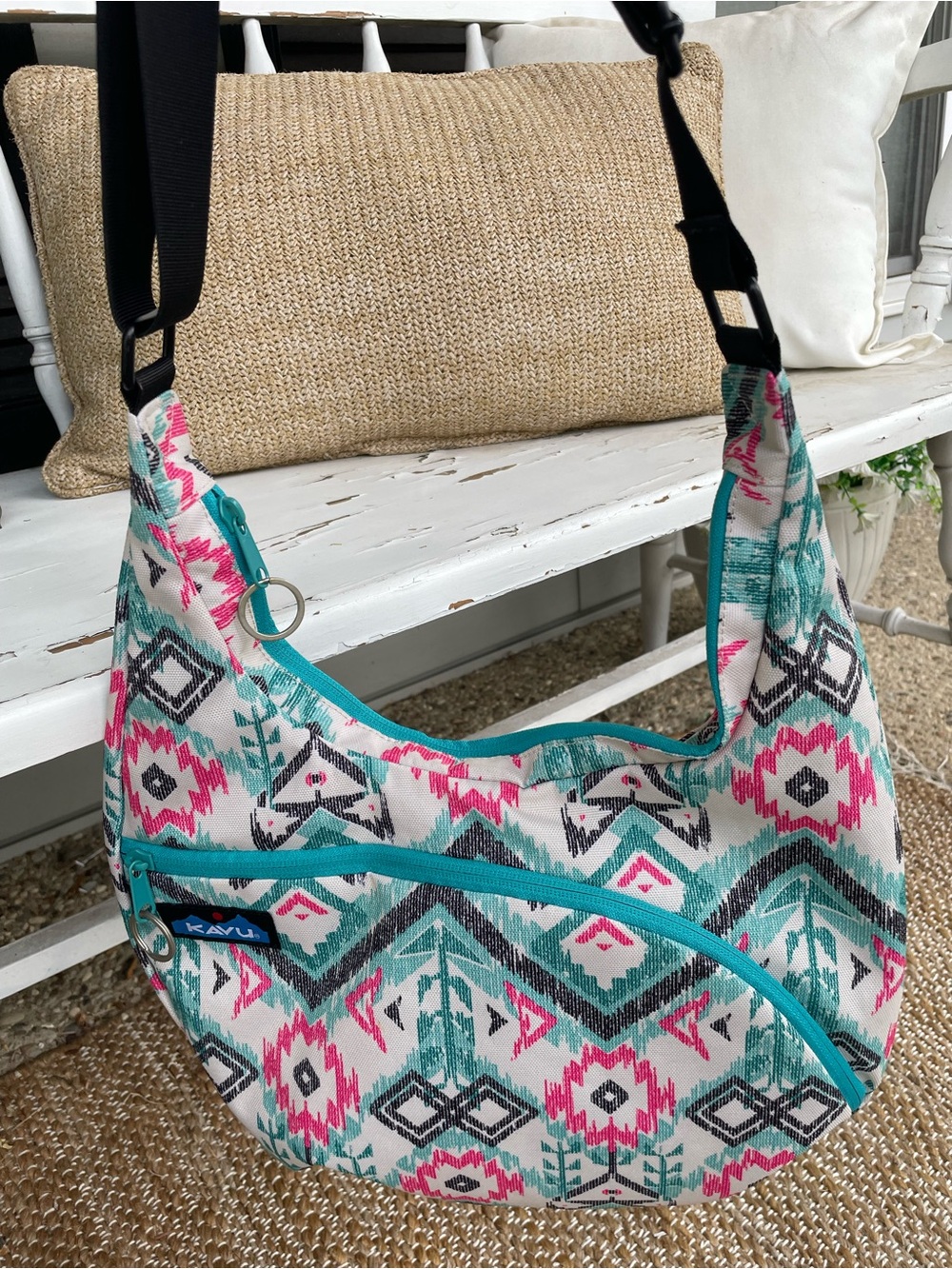 KAVU Island Ikat Singapore Satchel Crossbody Shoulder Bag - Picture 8 of 8